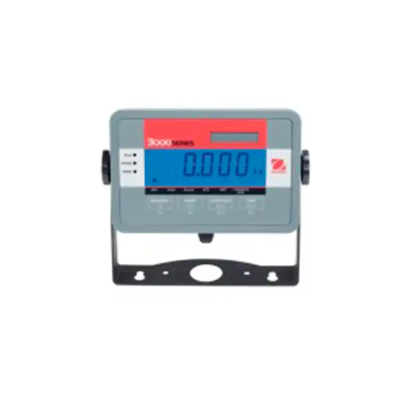 Indicador digital Defender 3000 con pantalla LCD azul y botones de control.