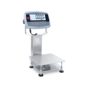 Báscula de sobremesa con indicador LCD y teclas de función.